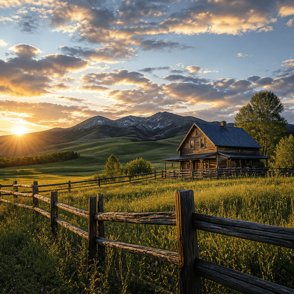 Besetzung von Ich und die Walter Boys – Symbolbild einer ländlichen Farm in Colorado im goldenen Abendlicht
