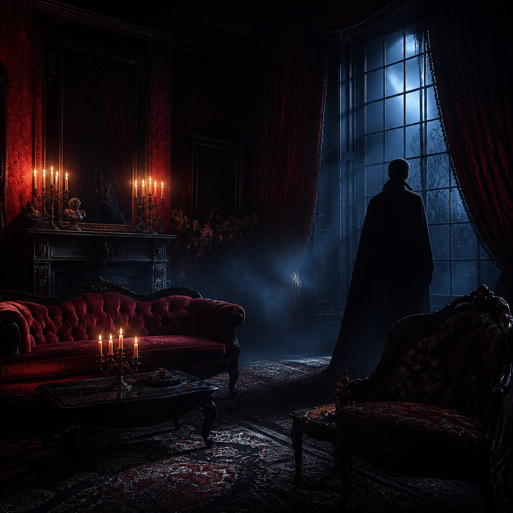 Düstere Gothic-Villa bei Nacht als Symbolbild für stimmungsvolle Vampir Serie