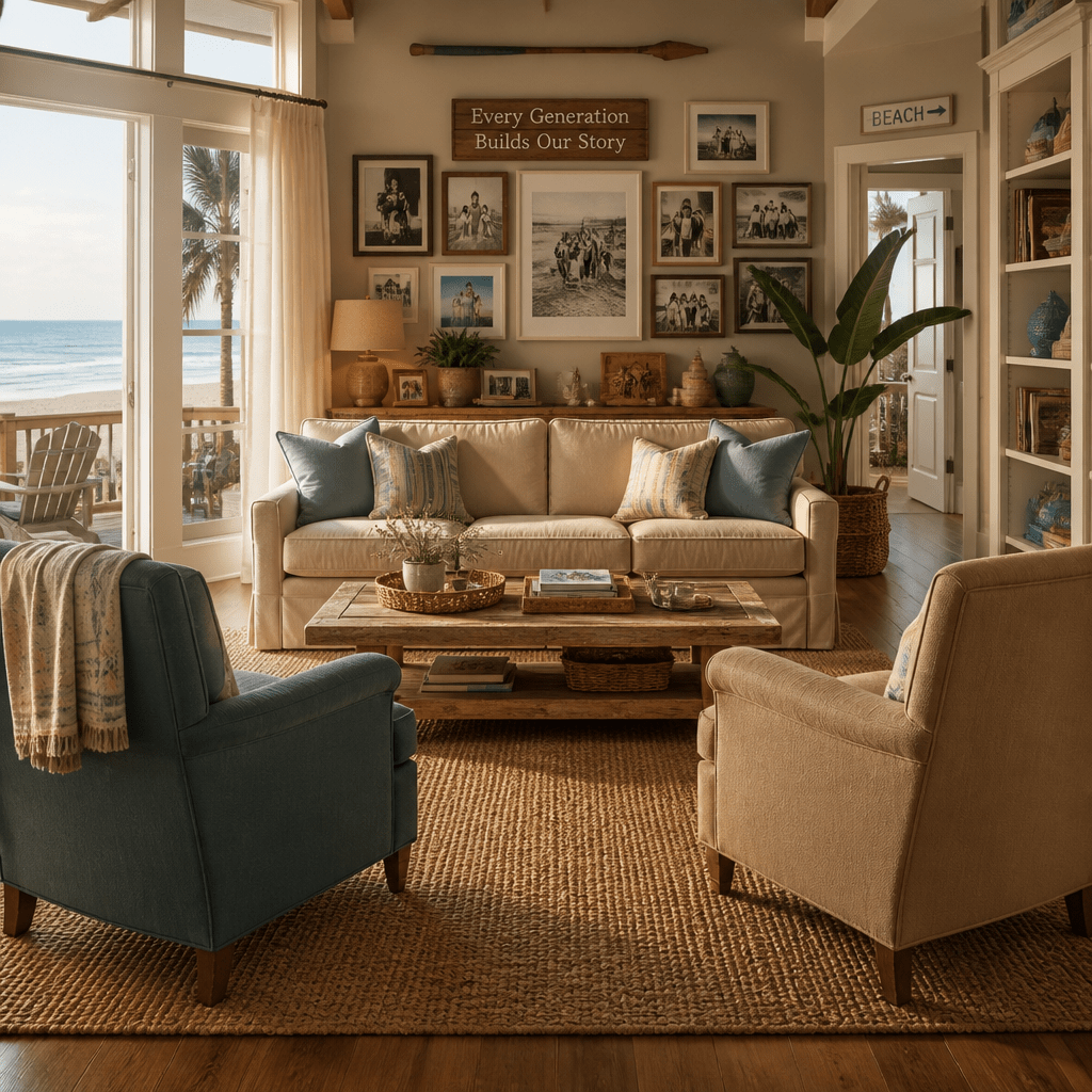 Symbolbild zur Besetzung von Two and a Half Men: Strandhaus-Wohnzimmer im Sitcom-Stil