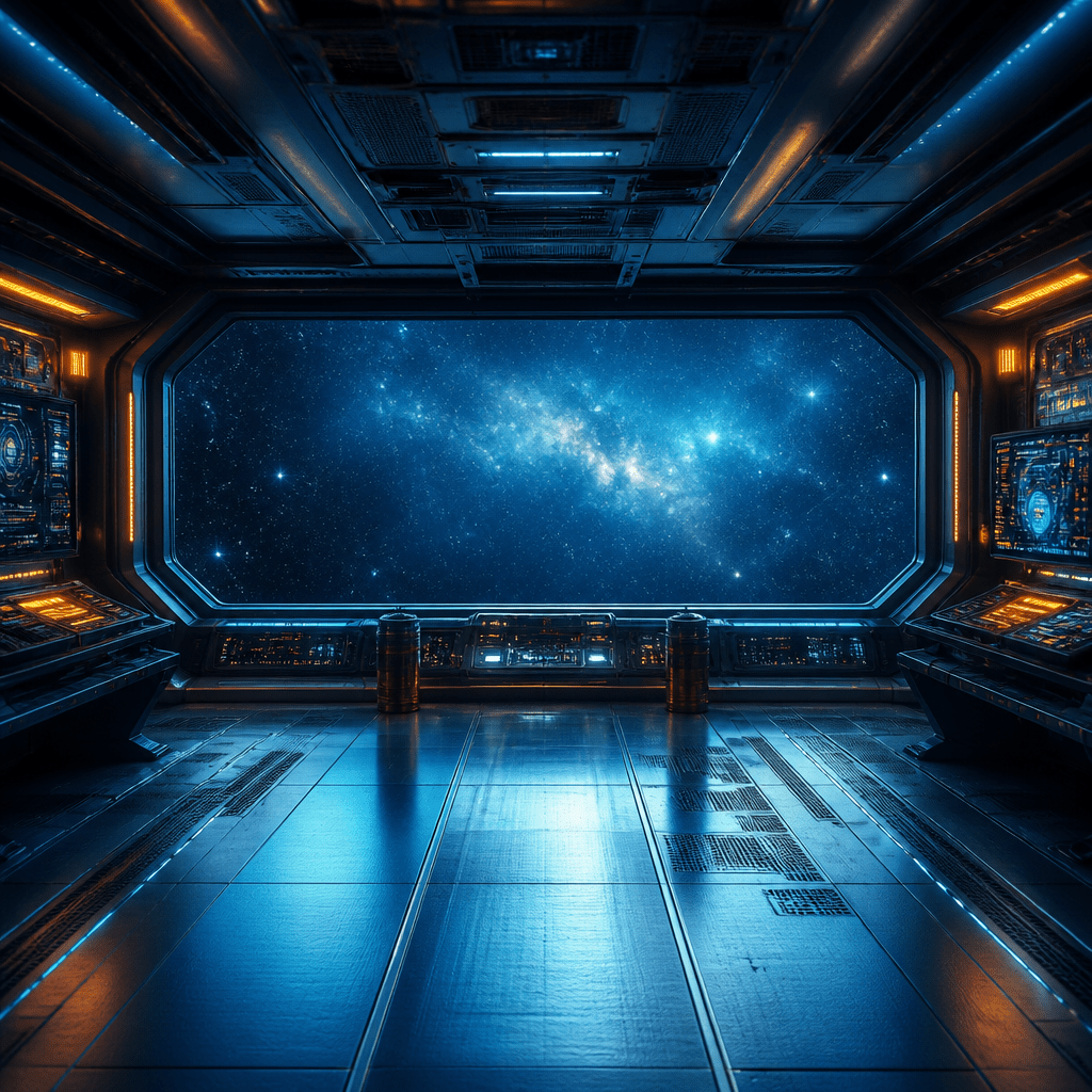 Futuristisches Raumschiff-Interieur symbolisiert neue Science Fiction Filme des Kinojahres 2026