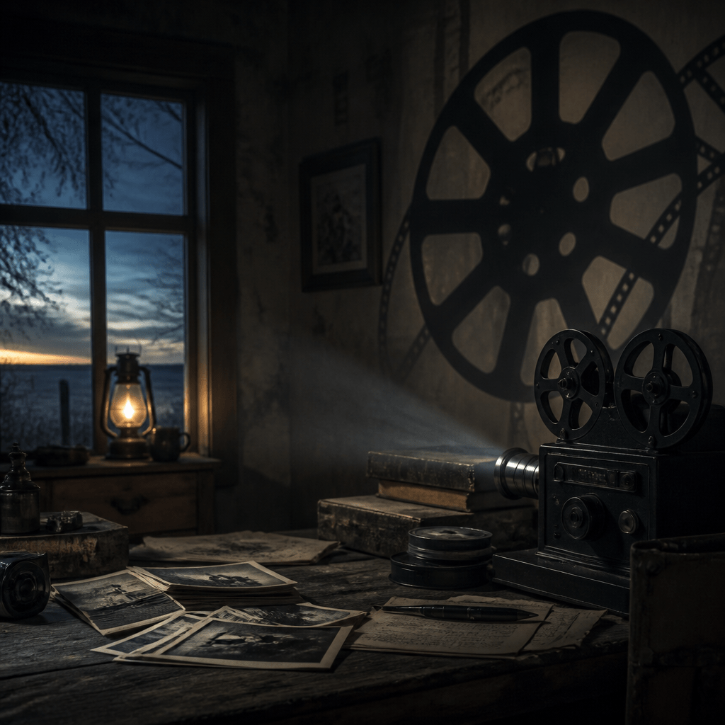 Symbolbild zur Besetzung von Monster Staffel 3: düsteres Farmhaus-Setting mit Filmkamera-Motiv